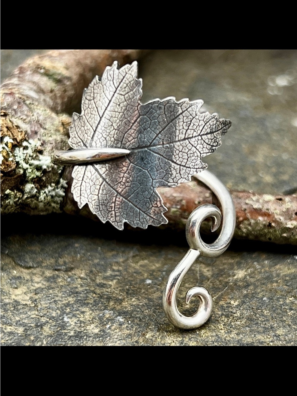 Sterling Silver Leaf Wrap Ring - Silver Leaf Design